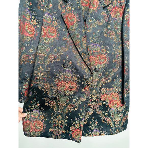 Vintage ANNE PINKERTON Floral Blazer Oversized Pants Set 90s Retro Size 12 - Picture 15 of 16